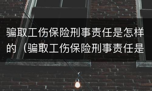 骗取工伤保险刑事责任是怎样的（骗取工伤保险刑事责任是怎样的行为）
