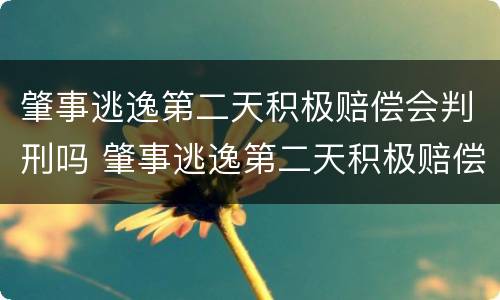 肇事逃逸第二天积极赔偿会判刑吗 肇事逃逸第二天积极赔偿会判刑吗多久
