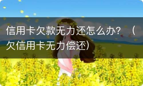 信用卡欠款无力还怎么办？（欠信用卡无力偿还）