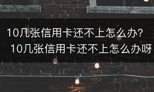 10几张信用卡还不上怎么办？ 10几张信用卡还不上怎么办呀