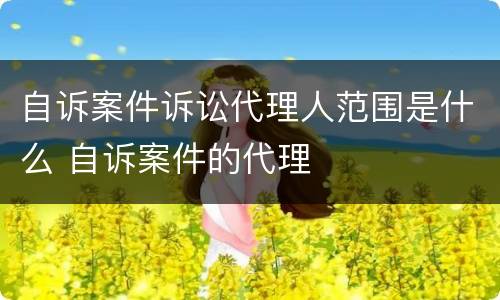 自诉案件诉讼代理人范围是什么 自诉案件的代理