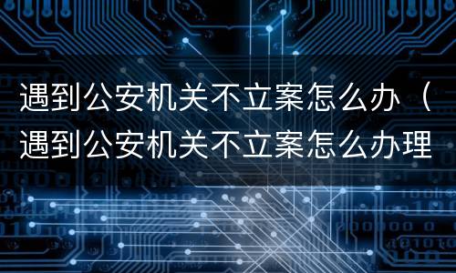 遇到公安机关不立案怎么办（遇到公安机关不立案怎么办理）