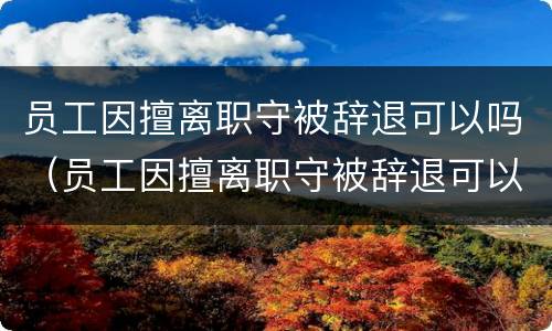 员工因擅离职守被辞退可以吗（员工因擅离职守被辞退可以吗）