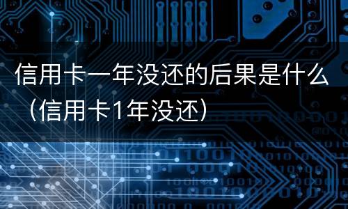 信用卡一年没还的后果是什么（信用卡1年没还）