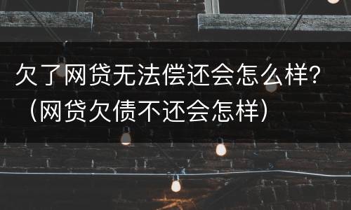 欠了网贷无法偿还会怎么样？（网贷欠债不还会怎样）