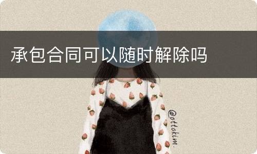 承包合同可以随时解除吗