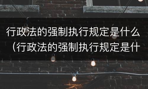 行政法的强制执行规定是什么（行政法的强制执行规定是什么意思）