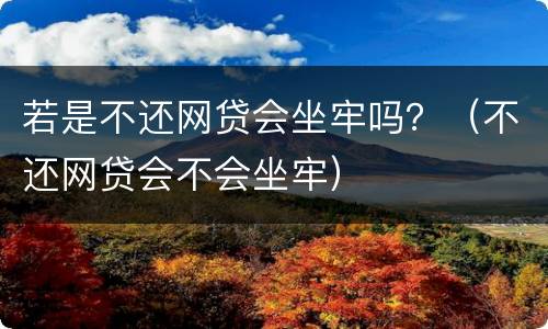 若是不还网贷会坐牢吗？（不还网贷会不会坐牢）