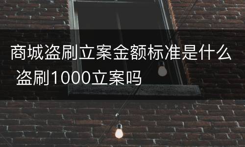 商城盗刷立案金额标准是什么 盗刷1000立案吗