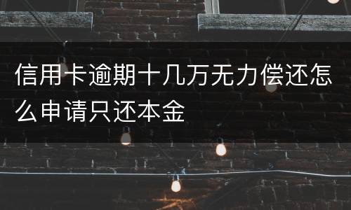 信用卡逾期十几万无力偿还怎么申请只还本金