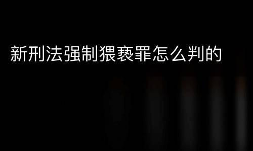 新刑法强制猥亵罪怎么判的