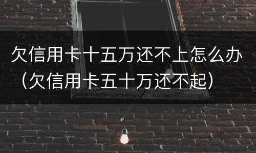 欠信用卡十五万还不上怎么办（欠信用卡五十万还不起）