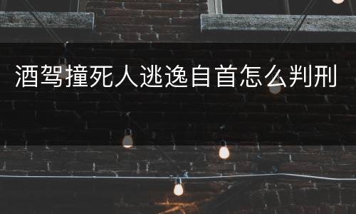 酒驾撞死人逃逸自首怎么判刑