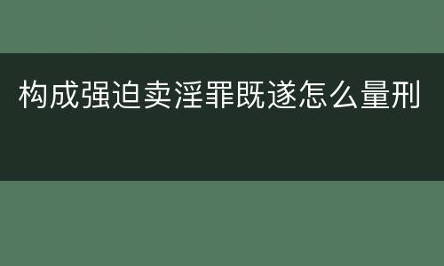 构成强迫卖淫罪既遂怎么量刑