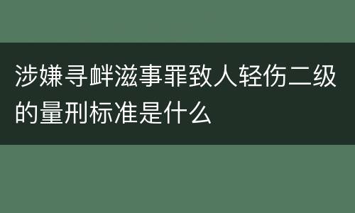 涉嫌寻衅滋事罪致人轻伤二级的量刑标准是什么