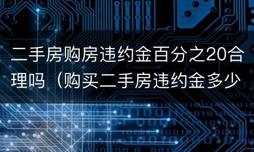 二手房购房违约金百分之20合理吗（购买二手房违约金多少）