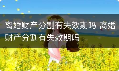 离婚财产分割有失效期吗 离婚财产分割有失效期吗