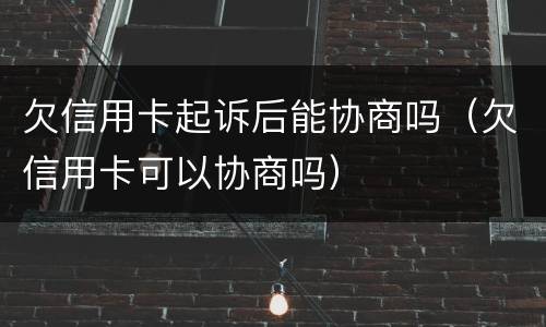 欠信用卡起诉后能协商吗（欠信用卡可以协商吗）