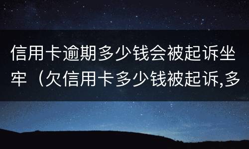 信用卡逾期多少钱会被起诉坐牢（欠信用卡多少钱被起诉,多久后会被强制）