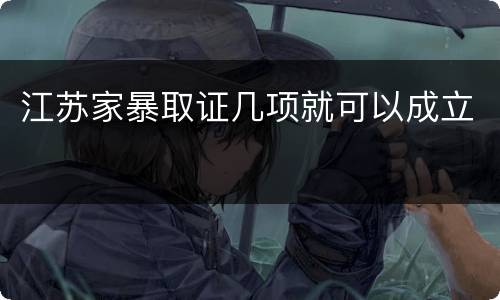 江苏家暴取证几项就可以成立