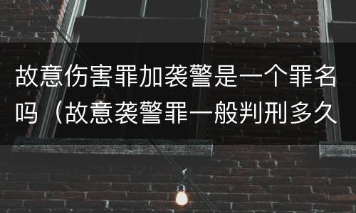 故意伤害罪加袭警是一个罪名吗（故意袭警罪一般判刑多久）