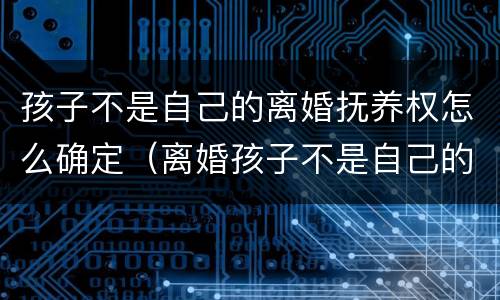 孩子不是自己的离婚抚养权怎么确定（离婚孩子不是自己的需要抚养吗）