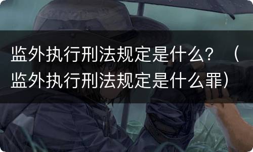 监外执行刑法规定是什么？（监外执行刑法规定是什么罪）