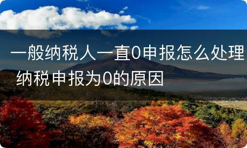 一般纳税人一直0申报怎么处理 纳税申报为0的原因