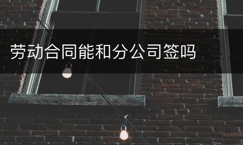 劳动合同能和分公司签吗