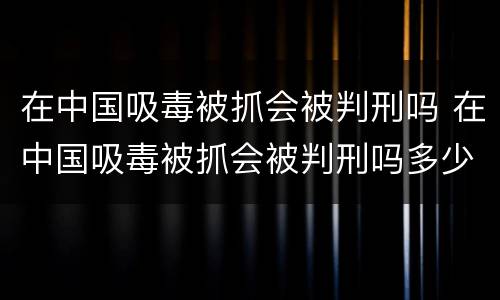 在中国吸毒被抓会被判刑吗 在中国吸毒被抓会被判刑吗多少年
