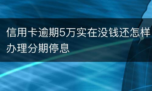 信用卡逾期5万实在没钱还怎样办理分期停息