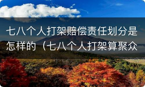 七八个人打架赔偿责任划分是怎样的（七八个人打架算聚众斗殴吗）