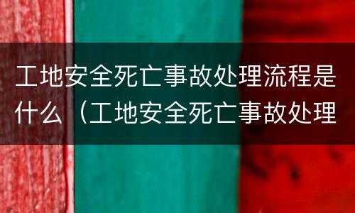 工地安全死亡事故处理流程是什么（工地安全死亡事故处理流程是什么样的）