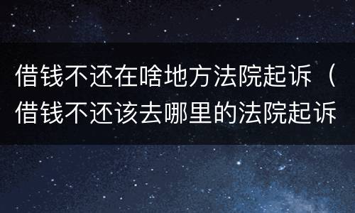 借钱不还在啥地方法院起诉（借钱不还该去哪里的法院起诉?）