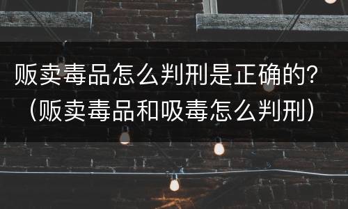 贩卖毒品怎么判刑是正确的？（贩卖毒品和吸毒怎么判刑）