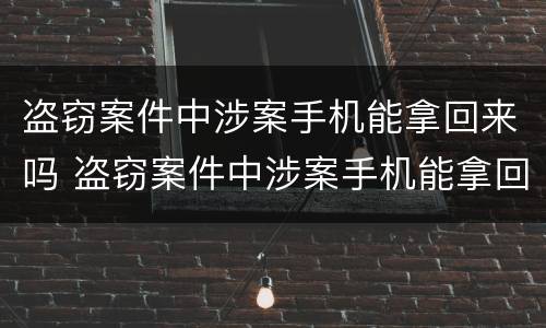 盗窃案件中涉案手机能拿回来吗 盗窃案件中涉案手机能拿回来吗