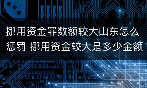 挪用资金罪数额较大山东怎么惩罚 挪用资金较大是多少金额