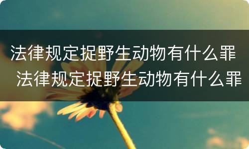 法律规定捉野生动物有什么罪 法律规定捉野生动物有什么罪名