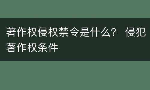 著作权侵权禁令是什么？ 侵犯著作权条件