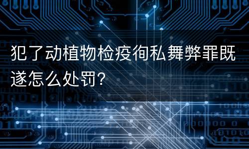 犯了动植物检疫徇私舞弊罪既遂怎么处罚？