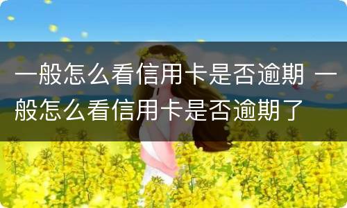 一般怎么看信用卡是否逾期 一般怎么看信用卡是否逾期了