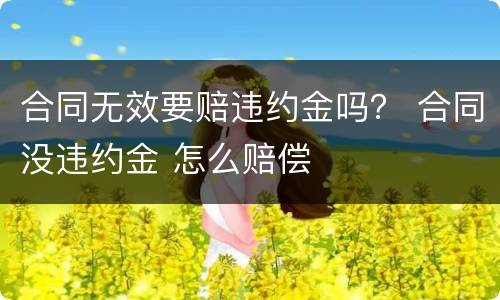 合同无效要赔违约金吗？ 合同没违约金 怎么赔偿