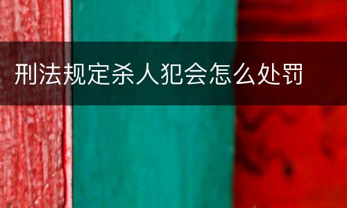 刑法规定杀人犯会怎么处罚