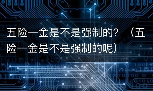 五险一金是不是强制的？（五险一金是不是强制的呢）