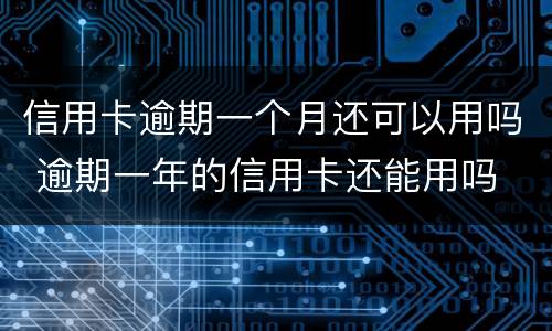 信用卡逾期一个月还可以用吗 逾期一年的信用卡还能用吗