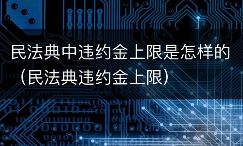 民法典中违约金上限是怎样的（民法典违约金上限）