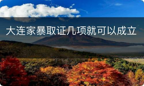 大连家暴取证几项就可以成立