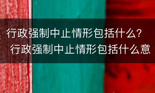 行政强制中止情形包括什么？ 行政强制中止情形包括什么意思