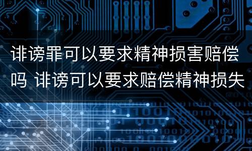 诽谤罪可以要求精神损害赔偿吗 诽谤可以要求赔偿精神损失费吗