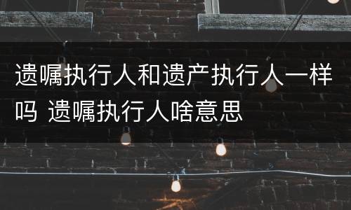 遗嘱执行人和遗产执行人一样吗 遗嘱执行人啥意思